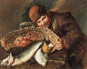 CERUTI, Giacomo Boy with a  Basket of Fish France oil painting artist
